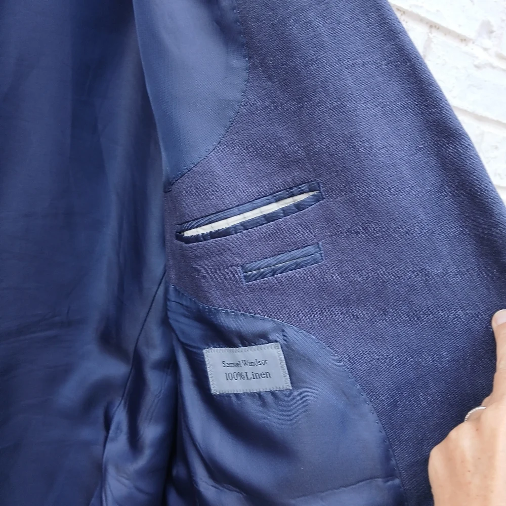 Samuel Windsor 100% Linen Sport Coat Size 46